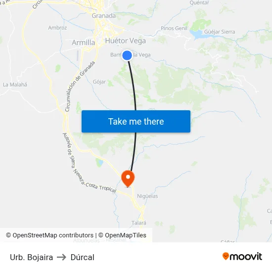 Urb. Bojaira to Dúrcal map