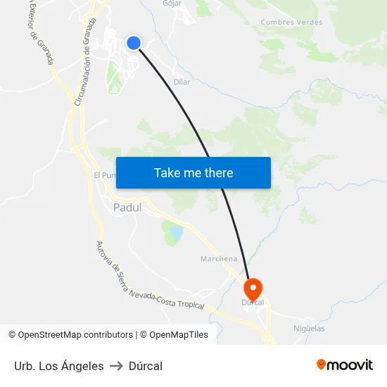 Urb. Los Ángeles to Dúrcal map