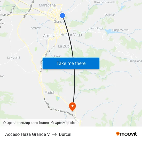 Acceso Haza Grande V to Dúrcal map