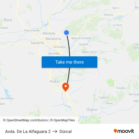 Avda. De La Alfaguara 2 to Dúrcal map