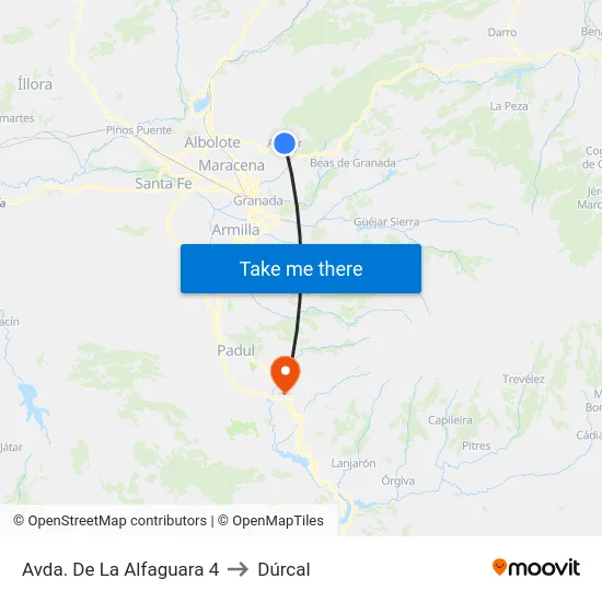 Avda. De La Alfaguara 4 to Dúrcal map