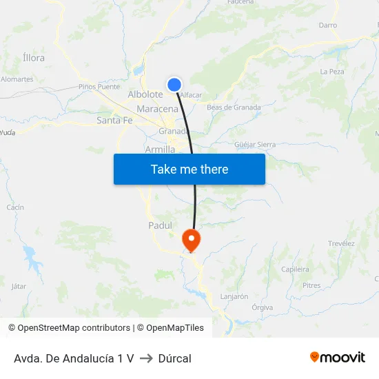 Avda. De Andalucía 1 V to Dúrcal map