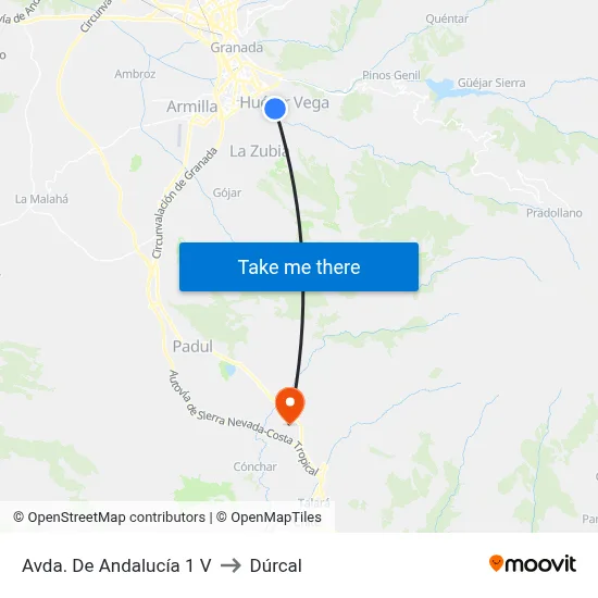 Avda. De Andalucía 1 V to Dúrcal map