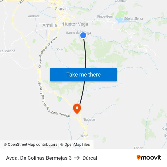 Avda. De Colinas Bermejas 3 to Dúrcal map