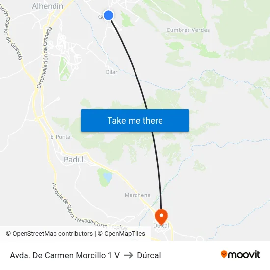 Avda. De Carmen Morcillo 1 V to Dúrcal map