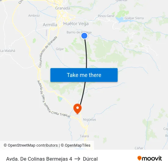 Avda. De Colinas Bermejas 4 to Dúrcal map
