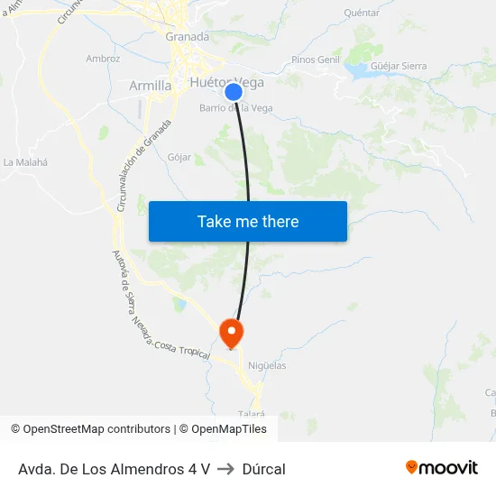 Avda. De Los Almendros 4 V to Dúrcal map