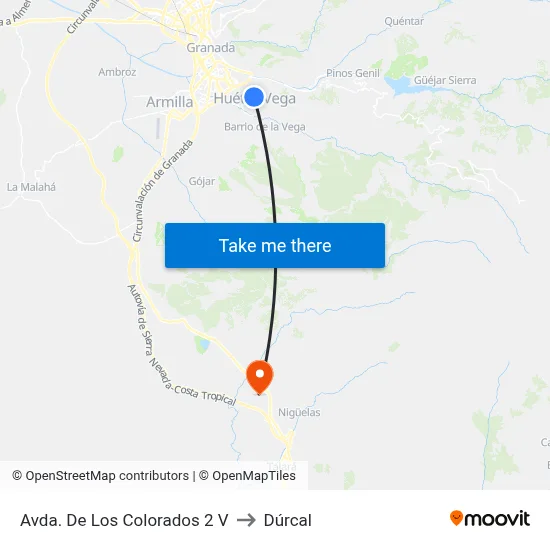 Avda. De Los Colorados 2 V to Dúrcal map