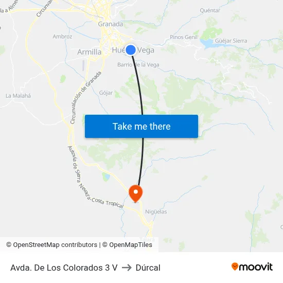 Avda. De Los Colorados 3 V to Dúrcal map