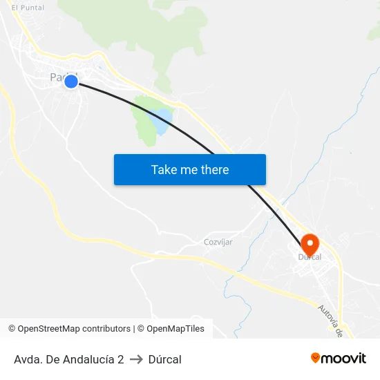 Avda. De Andalucía 2 to Dúrcal map