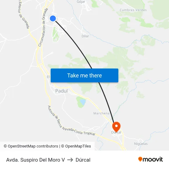 Avda. Suspiro Del Moro V to Dúrcal map