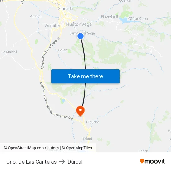 Cno. De Las Canteras to Dúrcal map