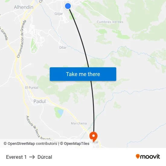 Everest 1 to Dúrcal map