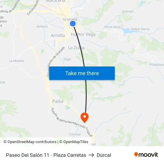 Paseo Del Salón 11 - Plaza Carretas to Dúrcal map