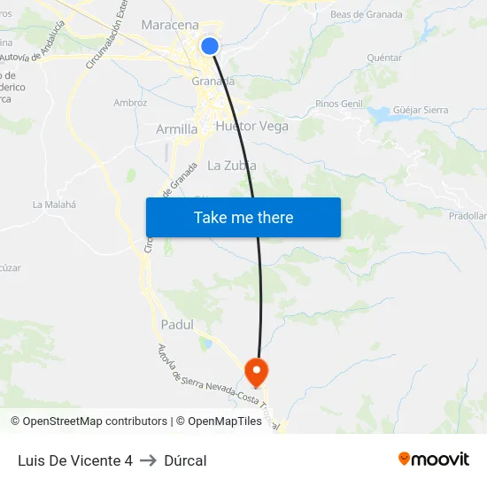 Luis De Vicente 4 to Dúrcal map