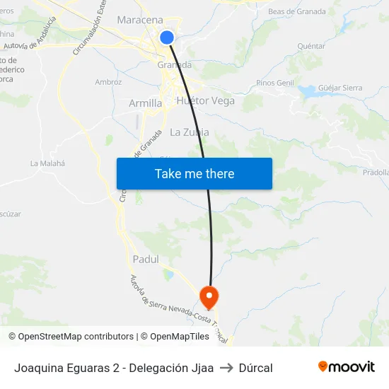 Joaquina Eguaras 2 - Delegación Jjaa to Dúrcal map