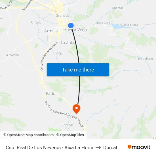 Cno. Real De Los Neveros - Aixa La Horra to Dúrcal map