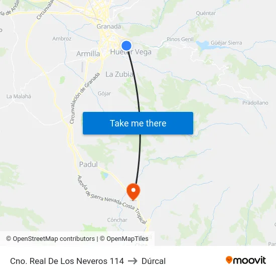 Cno. Real De Los Neveros 114 to Dúrcal map