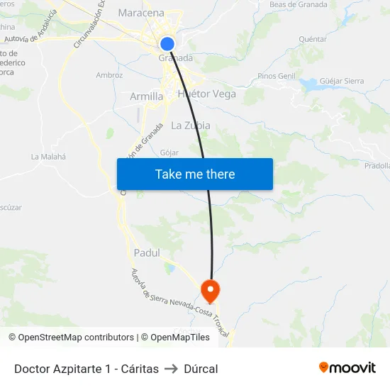 Doctor Azpitarte 1 - Cáritas to Dúrcal map