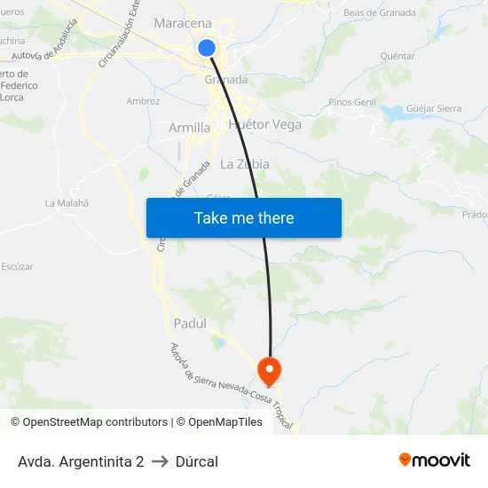 Avda. Argentinita 2 to Dúrcal map