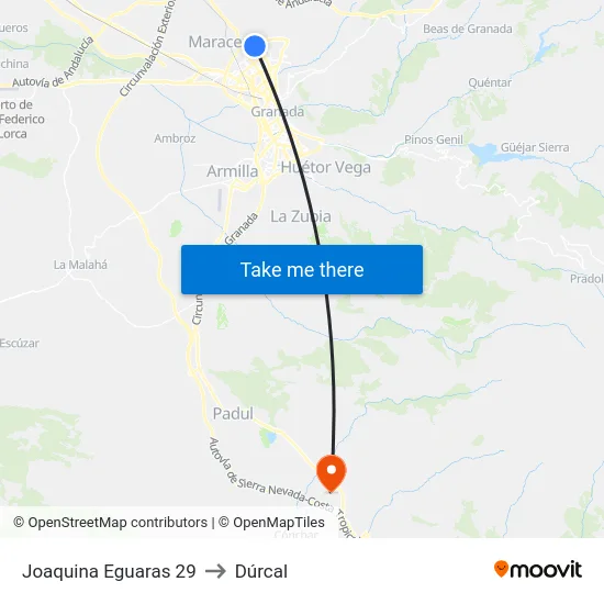 Joaquina Eguaras 29 to Dúrcal map