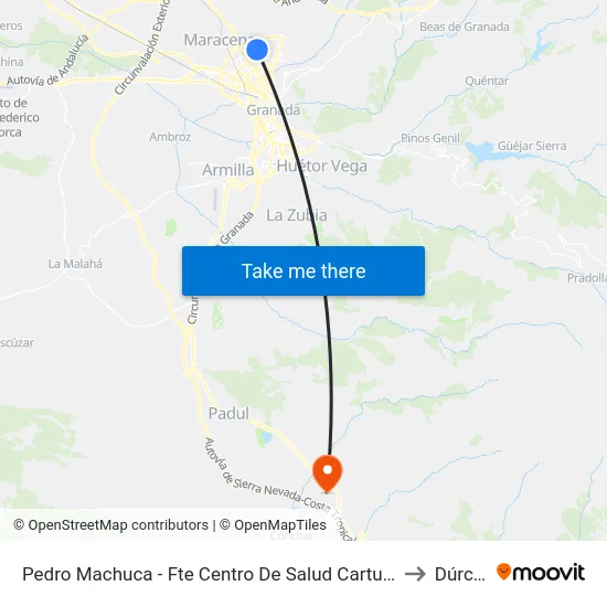 Pedro Machuca - Fte Centro De Salud Cartuja to Dúrcal map