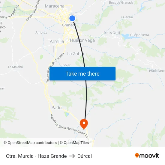 Ctra. Murcia - Haza Grande to Dúrcal map
