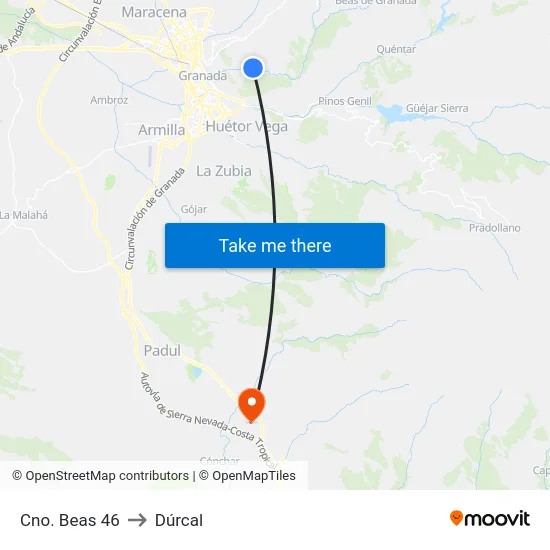Cno. Beas 46 to Dúrcal map