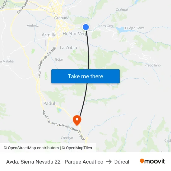 Avda. Sierra Nevada 22 - Parque Acuático to Dúrcal map