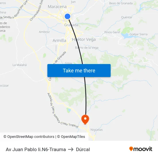 Av Juan Pablo Ii.N6-Trauma to Dúrcal map