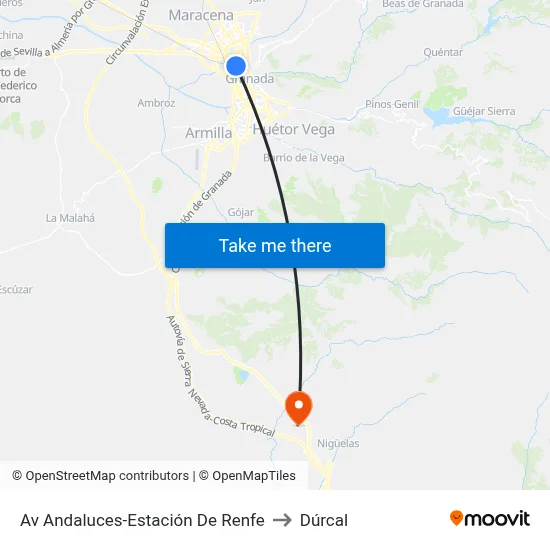 Av Andaluces-Estación De Renfe to Dúrcal map