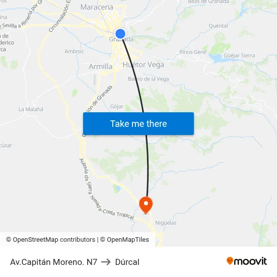 Av.Capitán Moreno. N7 to Dúrcal map