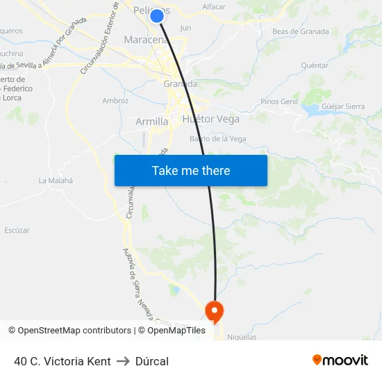 40 C. Victoria Kent to Dúrcal map