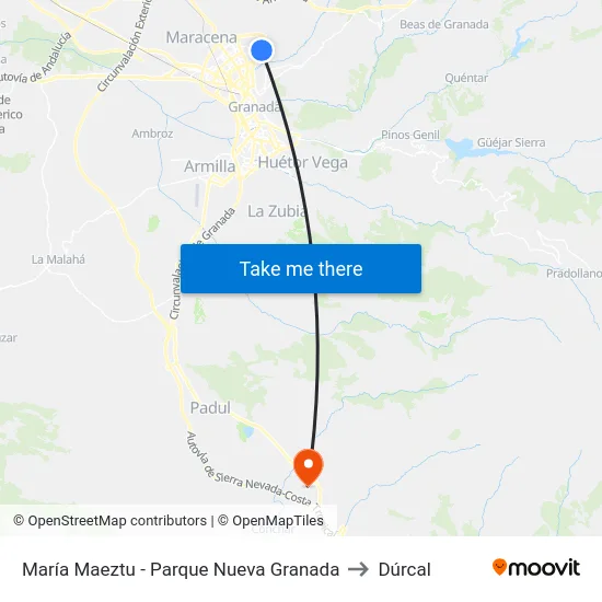María Maeztu - Parque Nueva Granada to Dúrcal map