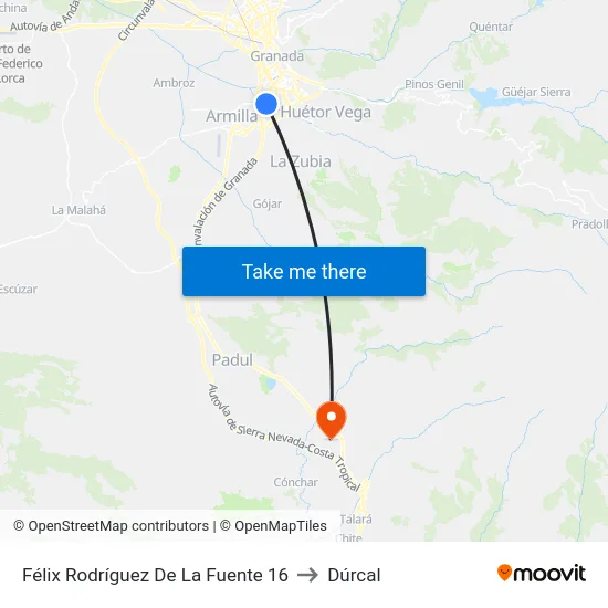 Félix Rodríguez De La Fuente 16 to Dúrcal map