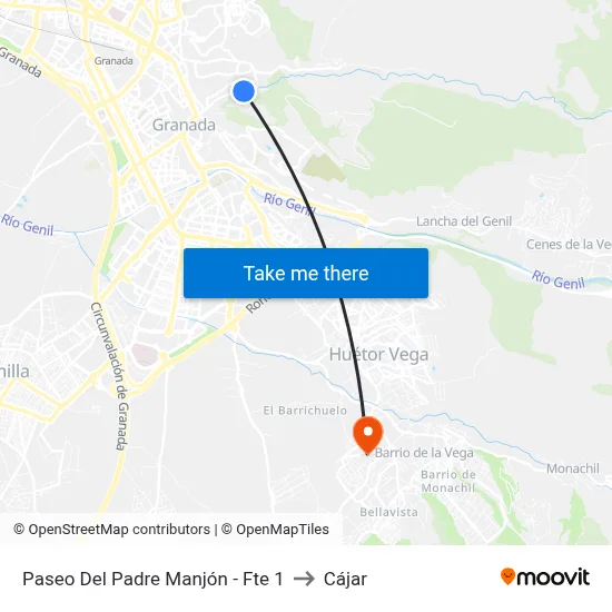 Paseo Del Padre Manjón - Fte 1 to Cájar map