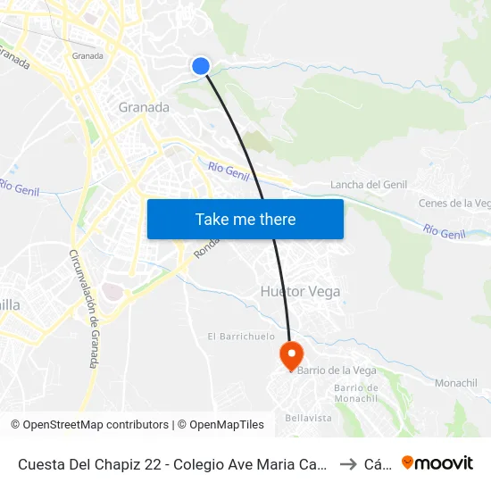 Cuesta Del Chapiz 22 - Colegio Ave Maria Casa Madre to Cájar map