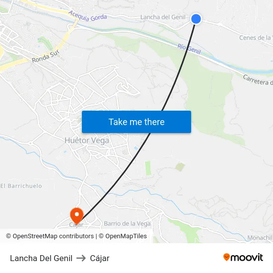 Lancha Del Genil to Cájar map