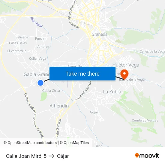 Calle Joan Miró, 5 to Cájar map