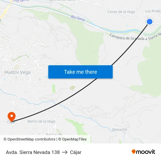 Avda. Sierra Nevada 138 to Cájar map
