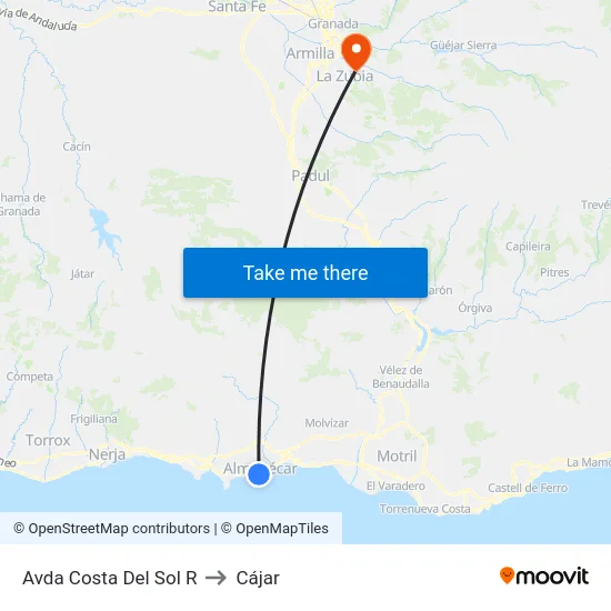 Avda Costa Del Sol R to Cájar map