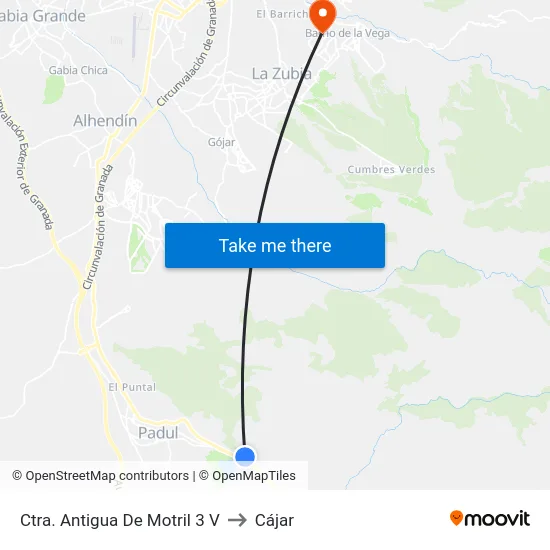 Ctra. Antigua De Motril 3 V to Cájar map