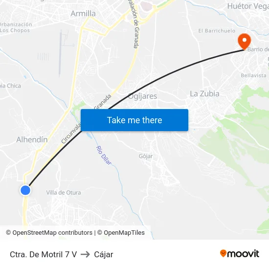 Ctra. De Motril 7 V to Cájar map