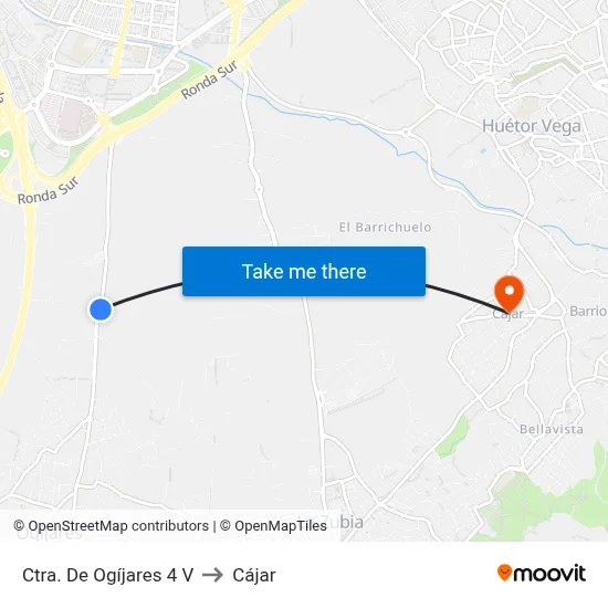 Ctra. De Ogíjares 4 V to Cájar map