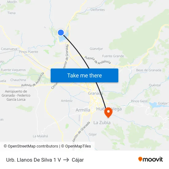 Urb. Llanos De Silva 1 V to Cájar map