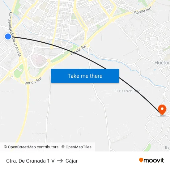 Ctra. De Granada 1 V to Cájar map