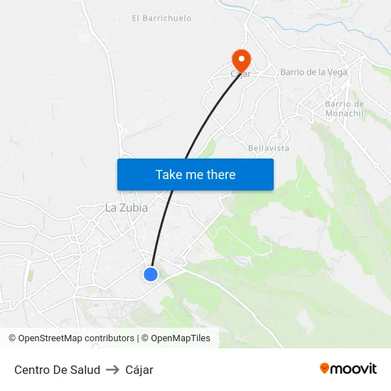 Centro De Salud to Cájar map