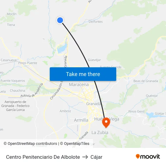 Centro Penitenciario De Albolote to Cájar map