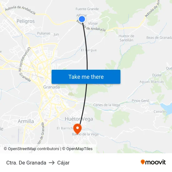 Ctra. De Granada to Cájar map