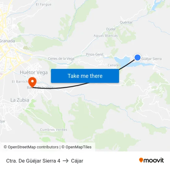 Ctra. De Güéjar Sierra 4 to Cájar map